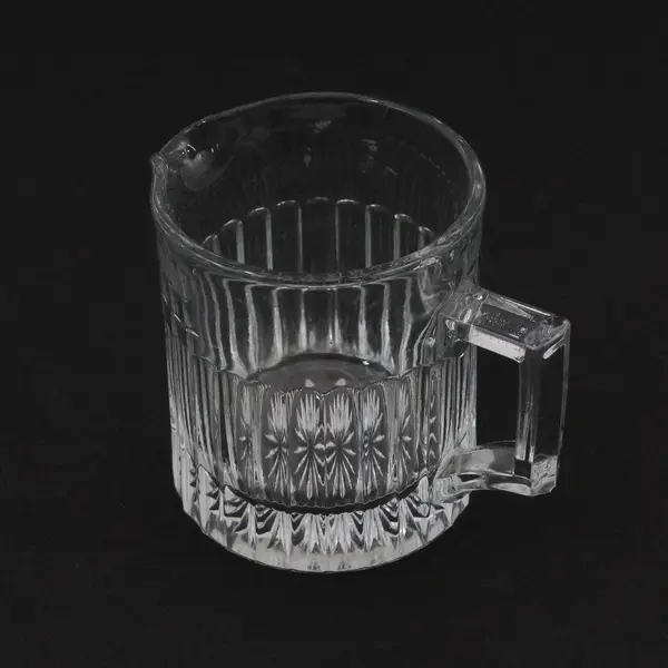 Vintage Heisey Narrow Flute Clear Glass Creamer Raised Rim
