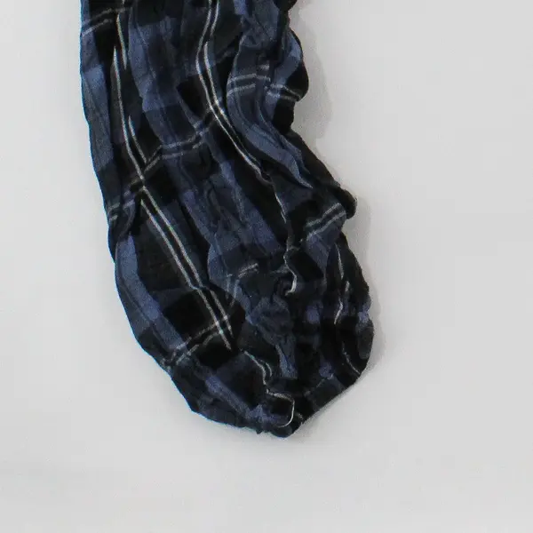 Aeropostale Women's XL Blue Black Plaid Button Front Crop Top