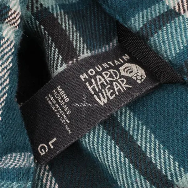 Mountain Hardwear Men's Large Teal Green Plaid Flannel Button Down Shirt