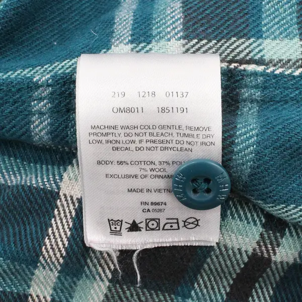 Mountain Hardwear Men's Large Teal Green Plaid Flannel Button Down Shirt