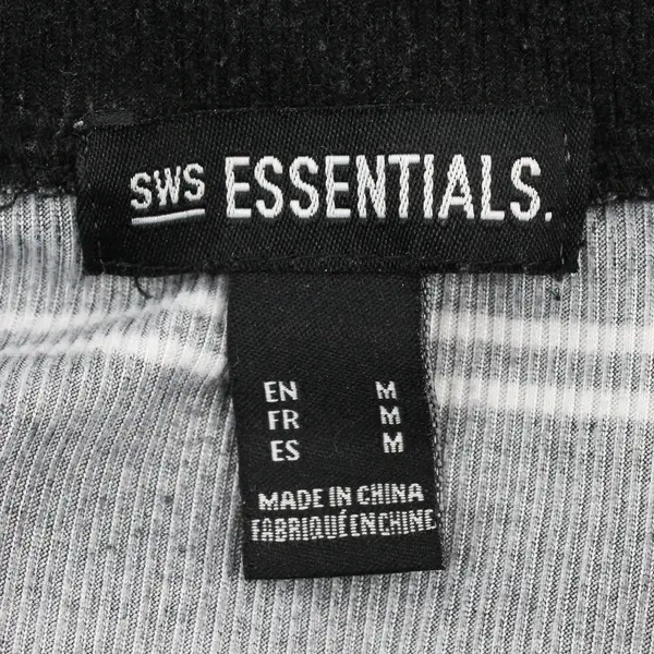SWS Essentials Women's Black White Striped Crop Top Size Medium