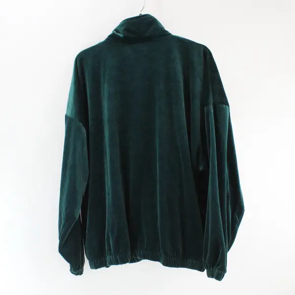 Vintage Slade Women's Forest Green Velour Track Jacket XL