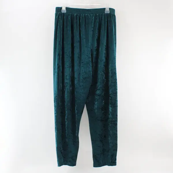 Vintage Componix Shiny Teal Velour Pants Women's 1X Tapered Leg 80s 90s