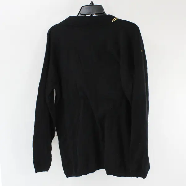 Vintage Clodia Dee Women's XL Black V-Neck Gold Beaded Sweater