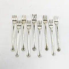 Lot of 8 Cocktail Forks Appetizer Dessert Serving Flatware