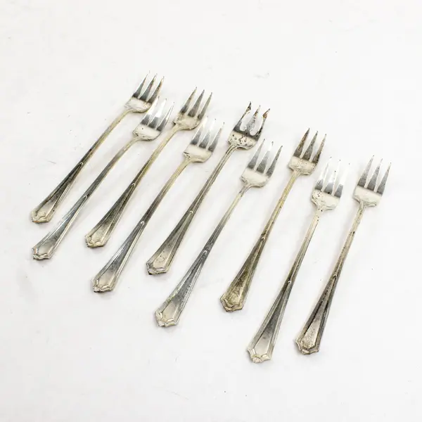 Lot of 8 Cocktail Forks Appetizer Dessert Serving Flatware