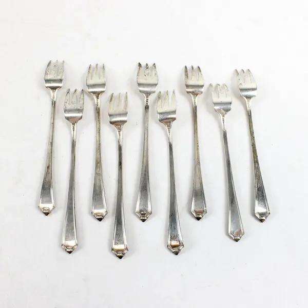 Lot of 8 Cocktail Forks Appetizer Dessert Serving Flatware