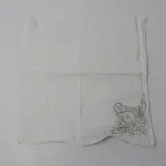 Vintage White Handkerchief Embroidered S Monogram