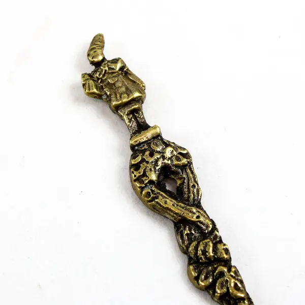 Italian-Style Baroque Figural Handle Cocktail Olive Fork 5.5"