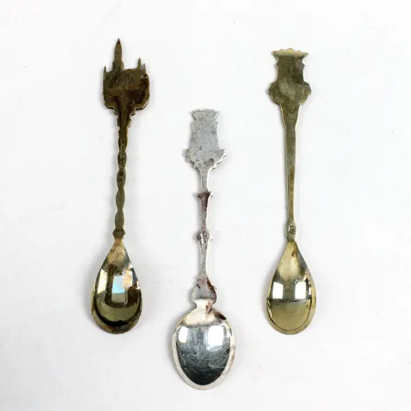 Lot of 3 Silver-Plated Souvenir Spoons Collectible Display