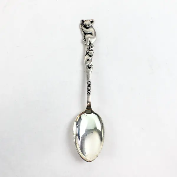 Australian Souvenir Silver-Plated Koala Bear Collectible Teaspoon