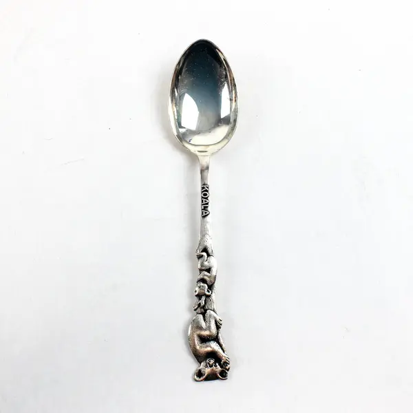 Australian Souvenir Silver-Plated Koala Bear Collectible Teaspoon