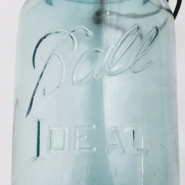 Ball IDEAL Mason Aqua Blue Pint Jar Glass Lid Wire Bail