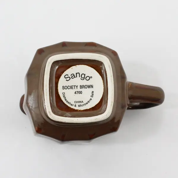 Sango Society Brown Creamer Pitcher 4700 Ceramic 