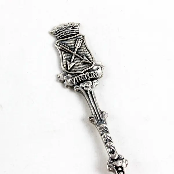 Ornate  Souvenir Spoon Virton  Decorative Collectible Teaspoon
