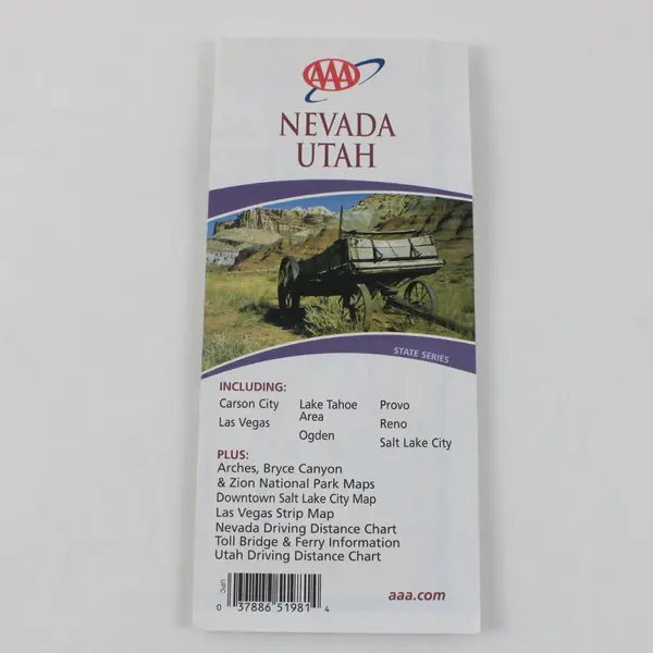 AAA Nevada & Utah State Series Paper Map 2005-2007