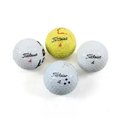 4 Used Titleist Mixed Model Golf Balls Pro V1 DT Wound 100 HVC Distance White
