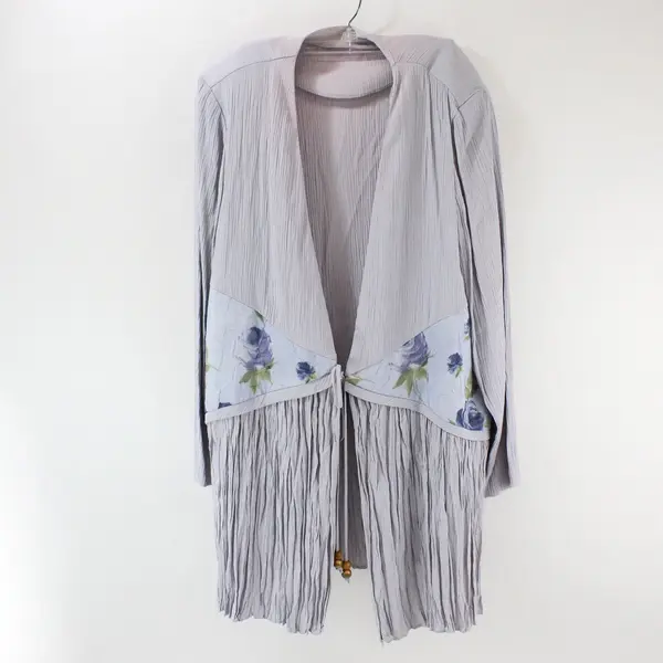 S.L. Fashions Vintage 2-Pc Outfit Purple Blue Floral Dress Cardigan 2X