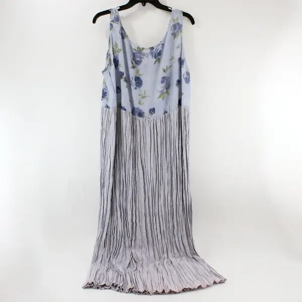 S.L. Fashions Vintage 2-Pc Outfit Purple Blue Floral Dress Cardigan 2X