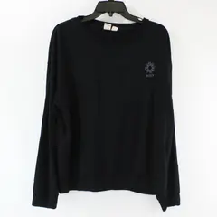 Roxy Women's Large Black Long Sleeve Shirt with Embroidered Logo