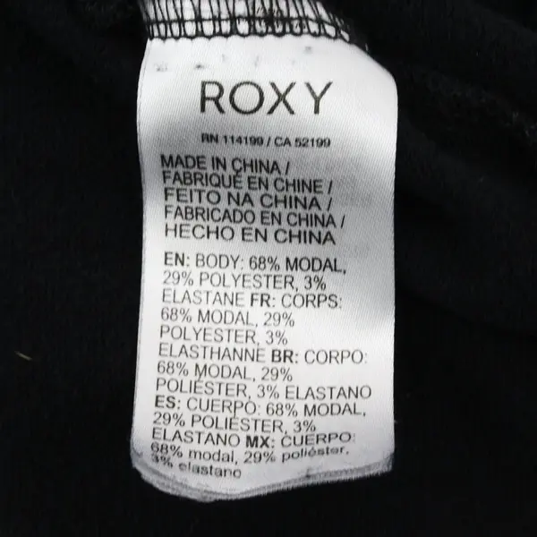 Roxy Women's Large Black Long Sleeve Shirt with Embroidered Logo