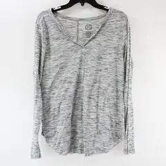 Maurices 24/7 Women's XL Heather Gray V-Neck Long Sleeve Shirt