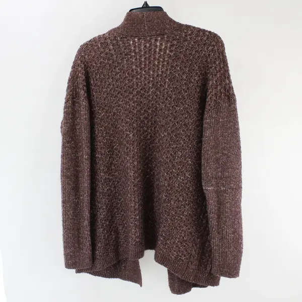 Maurices Women's Medium Mauve White Marled Knit Open Front Cardigan