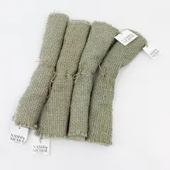 Nash & Nichol Set of 4 Sage Green Gold Metallic Knit Placemats 19x13