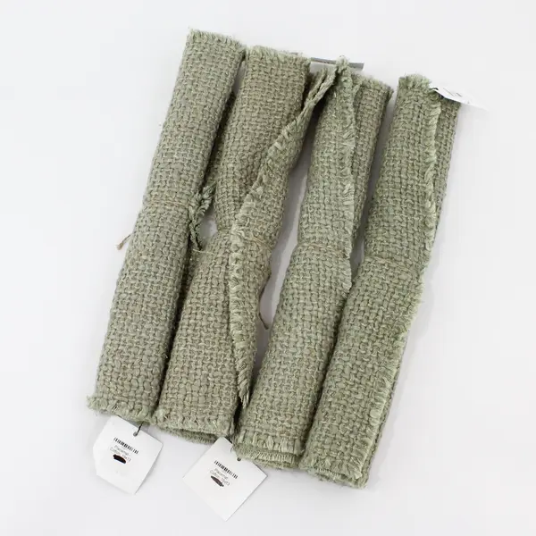 Nash & Nichol Set of 4 Sage Green Gold Metallic Knit Placemats 19x13