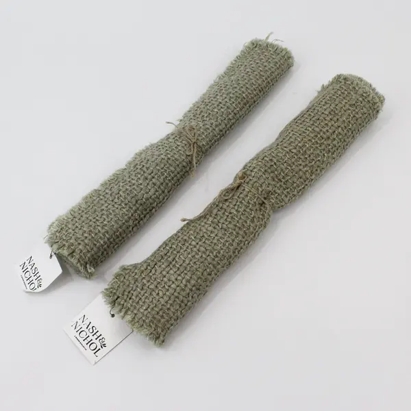Nash & Nichol Set of 4 Sage Green Gold Metallic Knit Placemats 19x13