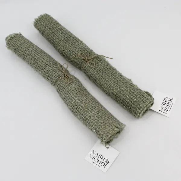 Nash & Nichol Set of 4 Sage Green Gold Metallic Knit Placemats 19x13