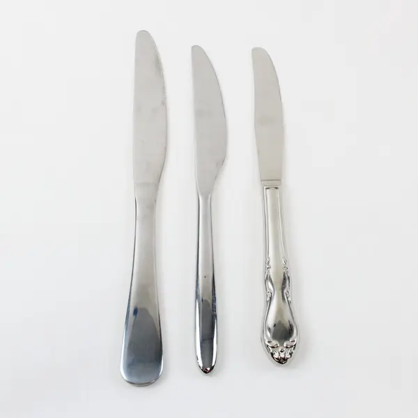 Lot of 3 Amazon Basics and WMF Butter Knives Flatware Used