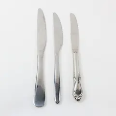 Lot of 3 Amazon Basics and WMF Butter Knives Flatware Used