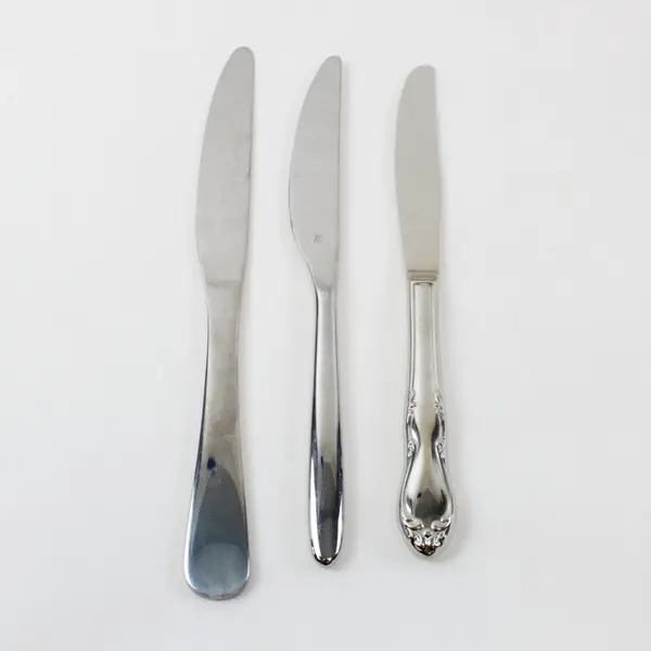 Lot of 3 Amazon Basics and WMF Butter Knives Flatware Used