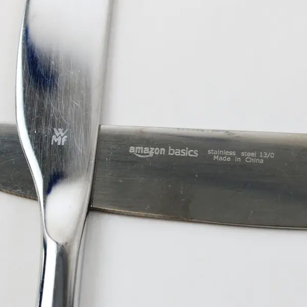 Lot of 3 Amazon Basics and WMF Butter Knives Flatware Used