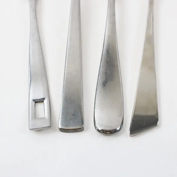 Lot of 4 Mixed Brand Stainless Forks 3 Table/1 Serving 8/7.5in Cambridge Used