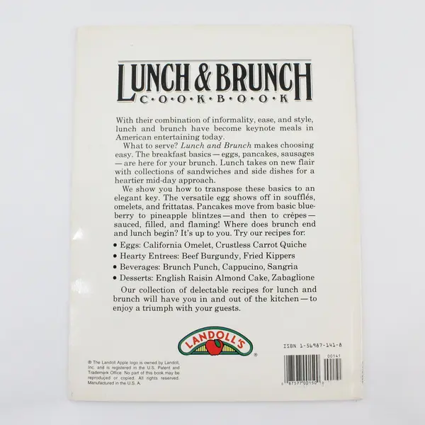 Vintage Lunch & Brunch Cookbook Barbara Grunes 1985 Paperback Good