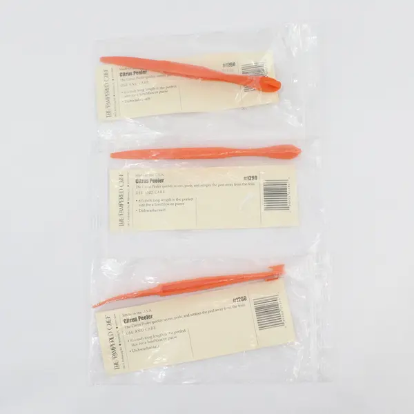 Lot of 3 1996 The Pampered Chef Citrus Peeler New Unused Stored in Plastic 6" 