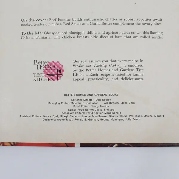 Vintage 1970 Better Homes and Gardens Fondue and Tabletop Cooking Hardcover