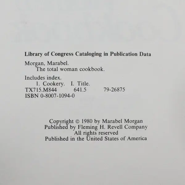 Total Woman Cookbook Marabel Morgan's Handbook for Kitchen Survival 1980 HC DJ