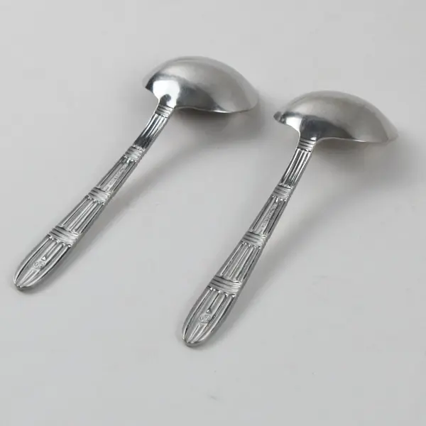 Lot of 2 Pfaltzgraff Strata Stainless Steel Gravy Ladles 7 Inch