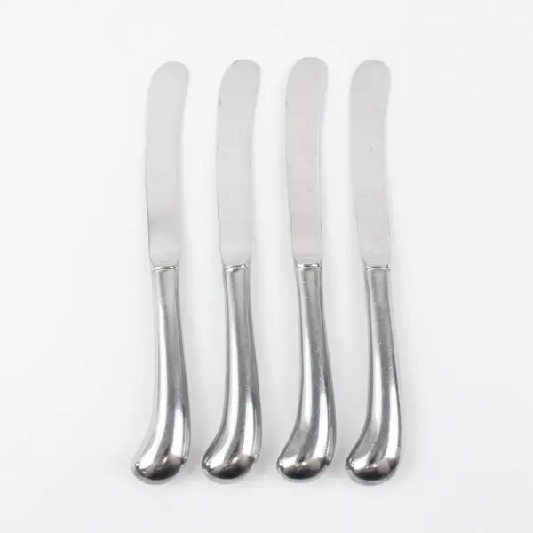 Lot Of 4 Unbranded Unknown Pattern Stainless Pistol Handle Dinner Knives 9.5"