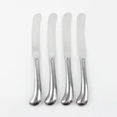 Lot Of 4 Unbranded Unknown Pattern Stainless Pistol Handle Dinner Knives 9.5"
