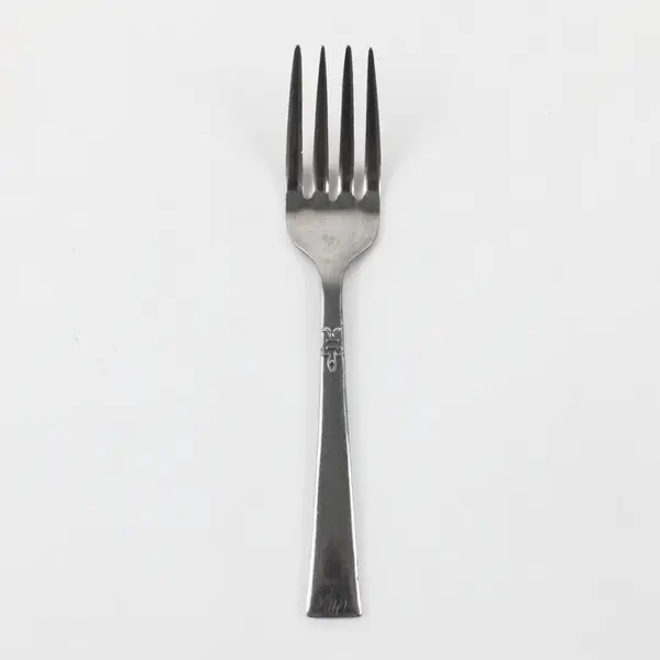 Unbranded Stainless Steel Fork 7.5" Raised Relief Fleur-de-Lis Design Used