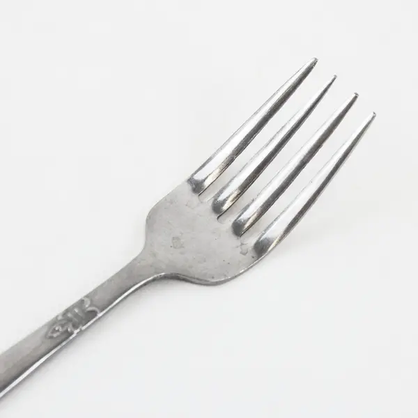 Unbranded Stainless Steel Fork 7.5" Raised Relief Fleur-de-Lis Design Used