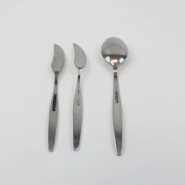 Lot of 3 Interpur Jardinera Stainless Steel Soup Spoon Butter Knives