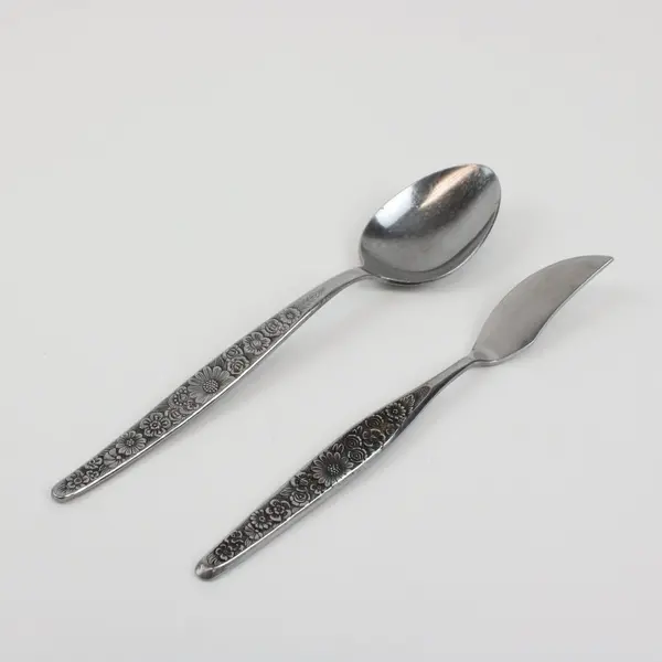 Lot of 3 Interpur Jardinera Stainless Steel Soup Spoon Butter Knives