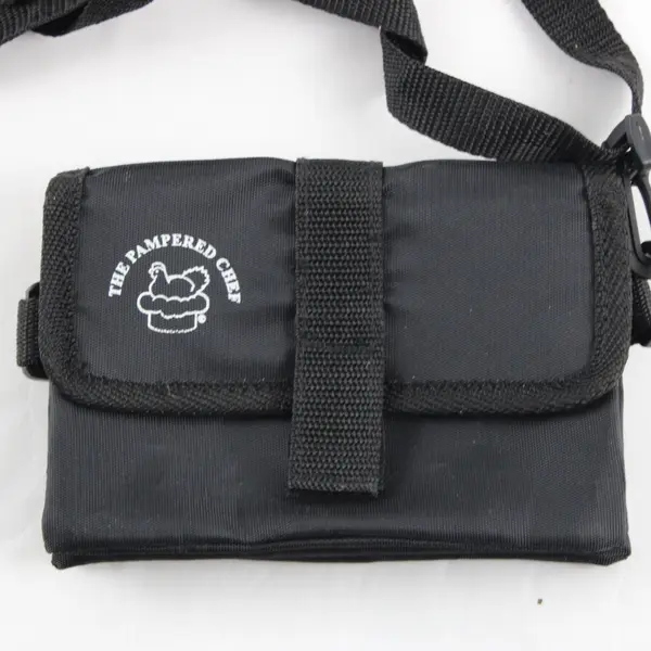 Pampered Chef Black Nylon Utility Organizer Pouch