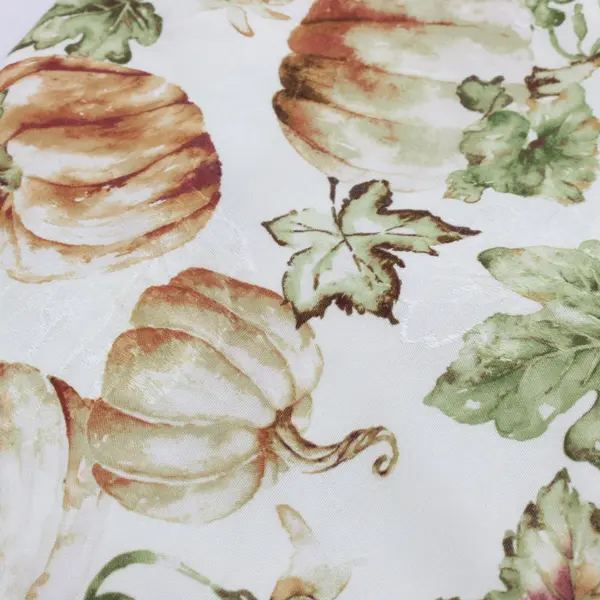 Lenox Autumn Leaf Pumpkin Pattern Round Tablecloth 66" Fall Decor