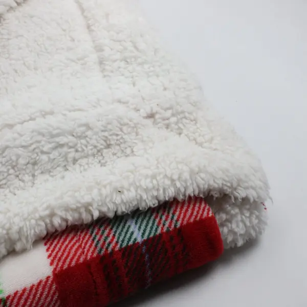 Threshold Red Green Plaid Fuzzy Throw Blanket 50x60 Seasonal Cozy